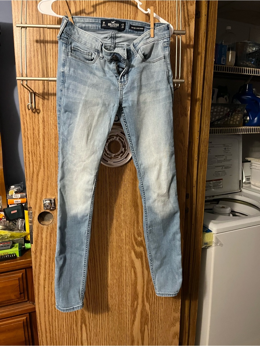 Hollister Women's Faded Light Blue Skinny Jeans
